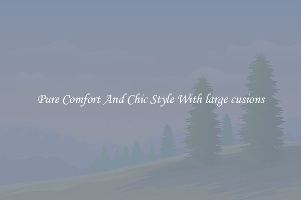 Pure Comfort And Chic Style With large cusions