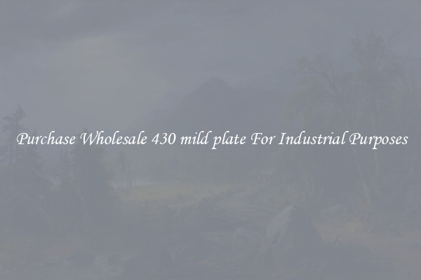 Purchase Wholesale 430 mild plate For Industrial Purposes