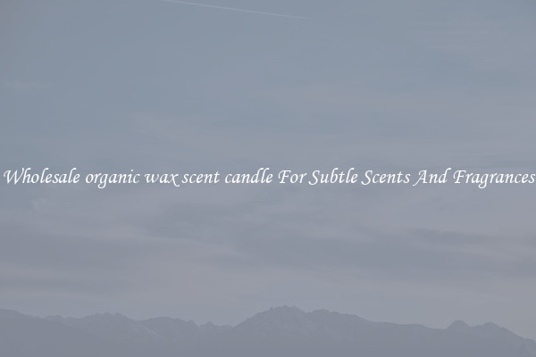 Wholesale organic wax scent candle For Subtle Scents And Fragrances