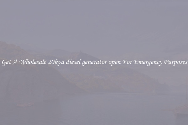 Get A Wholesale 20kva diesel generator open For Emergency Purposes
