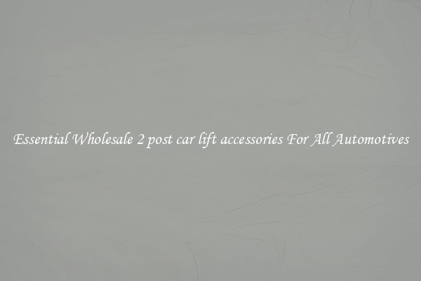 Essential Wholesale 2 post car lift accessories For All Automotives