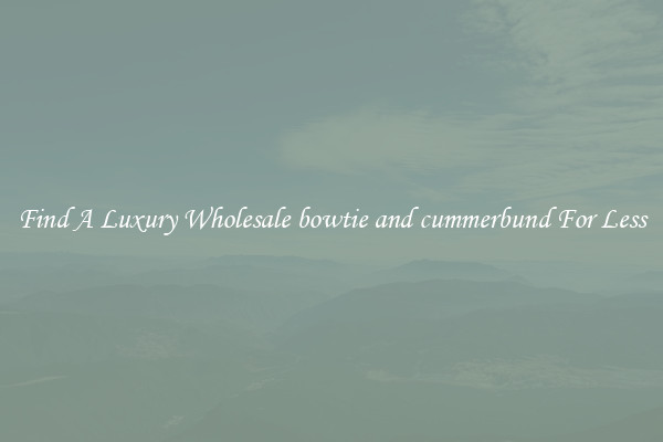 Find A Luxury Wholesale bowtie and cummerbund For Less
