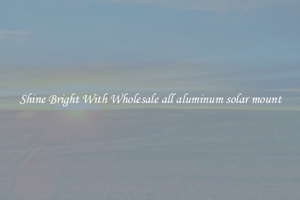 Shine Bright With Wholesale all aluminum solar mount